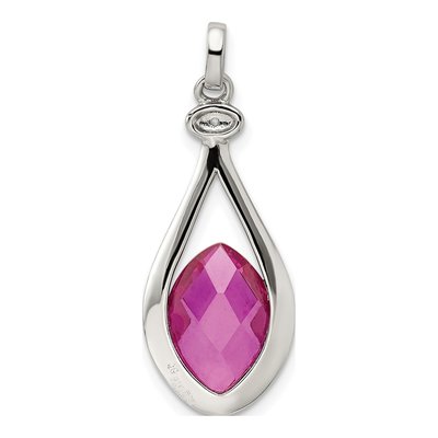 Sterling Silver Marquise CZ Pendant – view 5