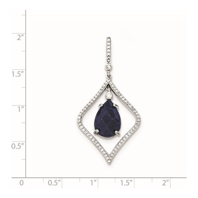 Sterling Silver CZ Corundum Pendant – view 2