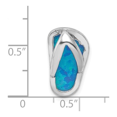 Sterling Silver Lab-Created Opal Flip-Flop Charm – view 4