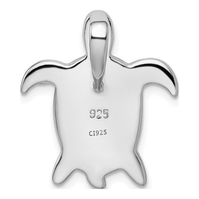 Sterling Silver Lab-Created Opal Turtle Slide Pendant – view 5