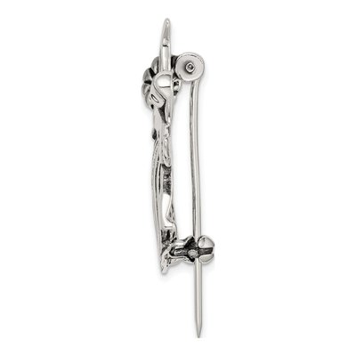 Sterling Silver Angel & Flower Pin – view 3