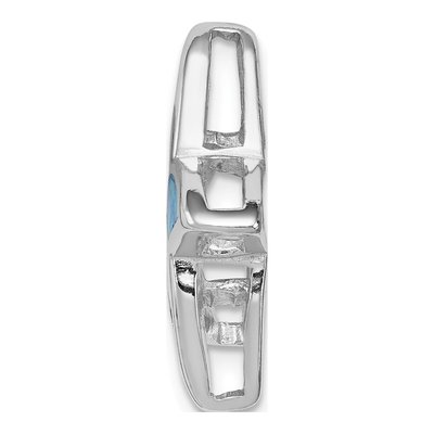 Sterling Silver Lab-Created Opal Starfish Slide Pendant – view 3