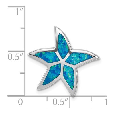 Sterling Silver Lab-Created Opal Starfish Slide Pendant – view 4