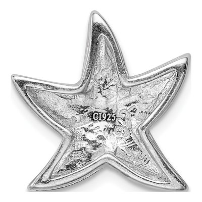 Sterling Silver Lab-Created Opal Starfish Slide Pendant – view 5