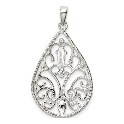 Sterling Silver Filigree Teardrop Pendant – view 5