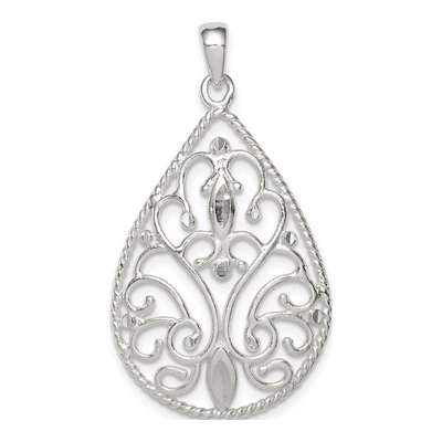 Sterling Silver Filigree Teardrop Pendant