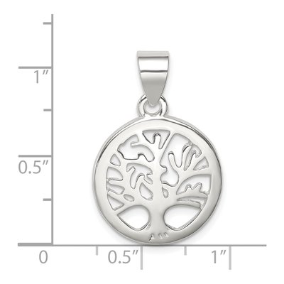 Sterling Silver Round Tree Pendant – view 4