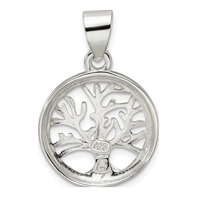 Sterling Silver Round Tree Pendant – view 5