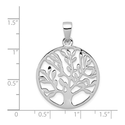 Sterling Silver Circle Tree Pendant – view 4