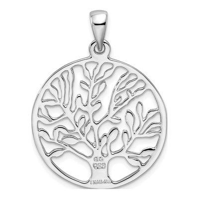 Sterling Silver Circle Tree Pendant – view 5