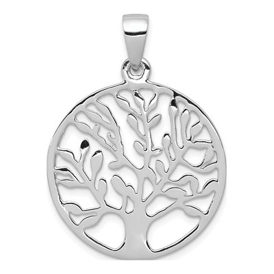 Sterling Silver Circle Tree Pendant