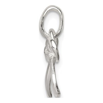 Sterling Silver Diamond Bow Pendant – view 3