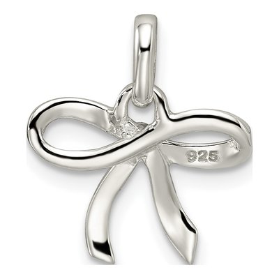 Sterling Silver Diamond Bow Pendant – view 5
