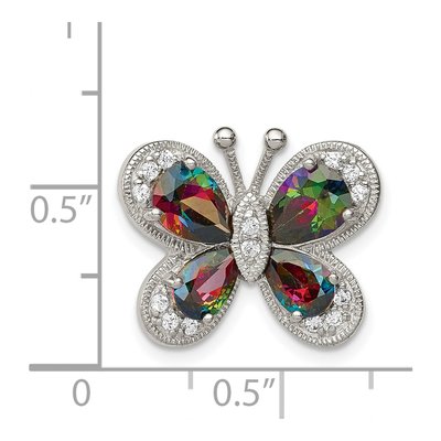 Sterling Silver CZ Mystic Butterfly Pendant – view 4