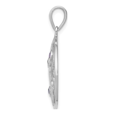 Sterling Silver Amethyst Filigree Pendant – view 3
