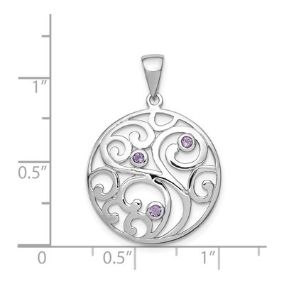 Sterling Silver Amethyst Filigree Pendant – view 4