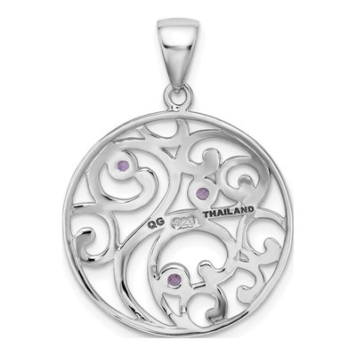 Sterling Silver Amethyst Filigree Pendant – view 5