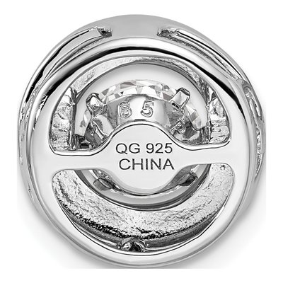 Sterling Silver CZ Circle Pendant – view 5
