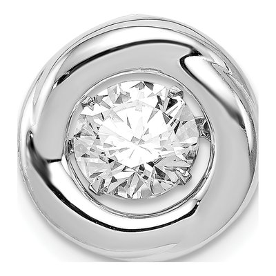 Sterling Silver CZ Circle Pendant