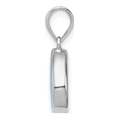 Sterling Silver Lab-Created Opal Teardrop Pendant – view 3