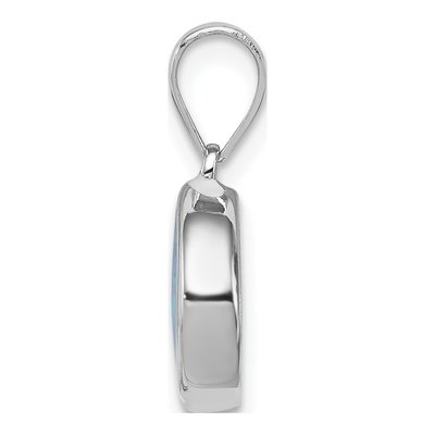 Sterling Silver Lab-Created Opal Round Pendant – view 3