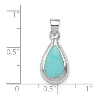 Sterling Silver Turquoise Teardrop Pendant – view 4