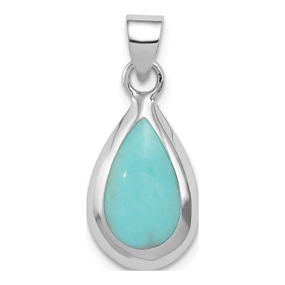 Sterling Silver Turquoise Teardrop Pendant