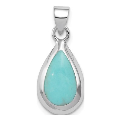 Sterling Silver Turquoise Teardrop Pendant
