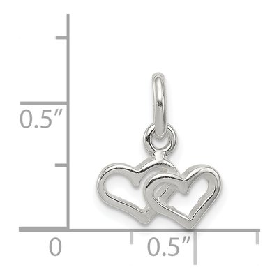 Sterling Silver Double Heart Pendant – view 4
