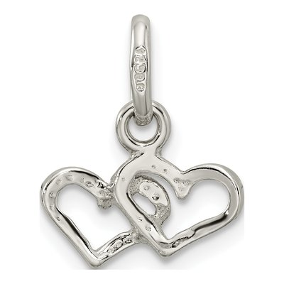 Sterling Silver Double Heart Pendant – view 5
