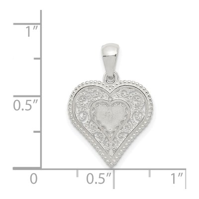 Sterling Silver Filigree Heart Pendant – view 4