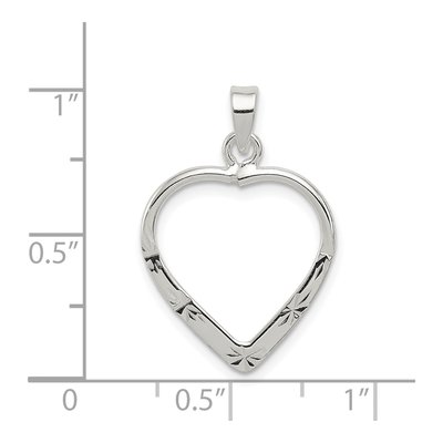 Sterling Silver Diamond-Cut Heart Pendant – view 4