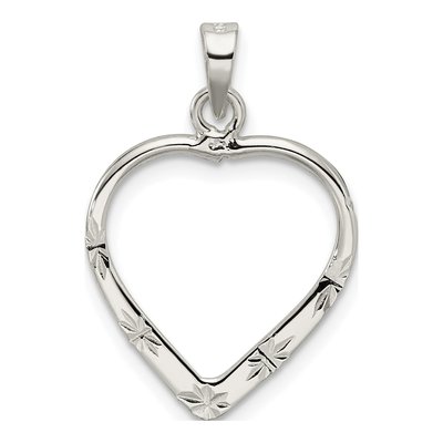 Sterling Silver Diamond-Cut Heart Pendant – view 5
