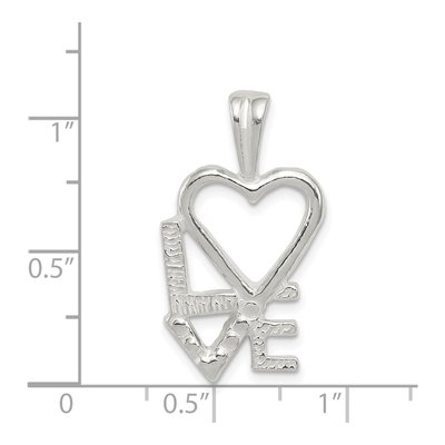 Sterling Silver Heart Slide Pendant – view 4