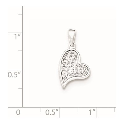 Sterling Silver CZ Heart Pendant – view 2