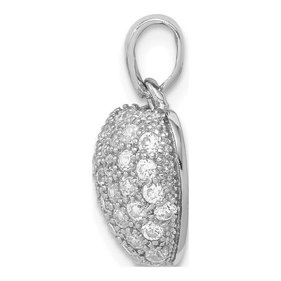 Sterling Silver CZ Pave Heart Pendant – view 3