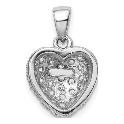 Sterling Silver CZ Pave Heart Pendant – view 5