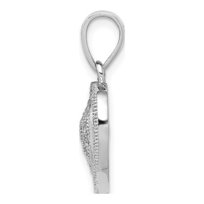 Sterling Silver CZ Heart Pendant – view 3