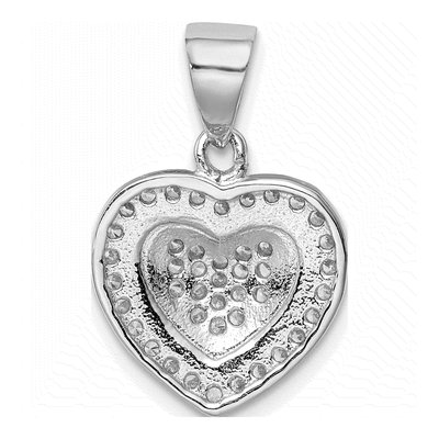 Sterling Silver CZ Heart Pendant – view 5