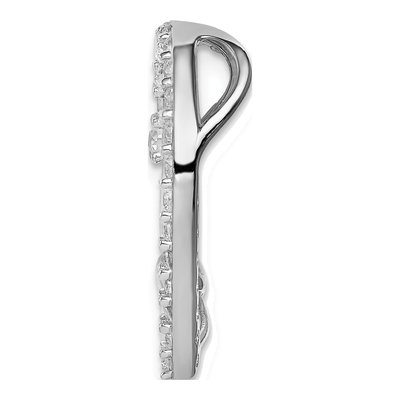 Sterling Silver CZ Heart Slide Pendant – view 3