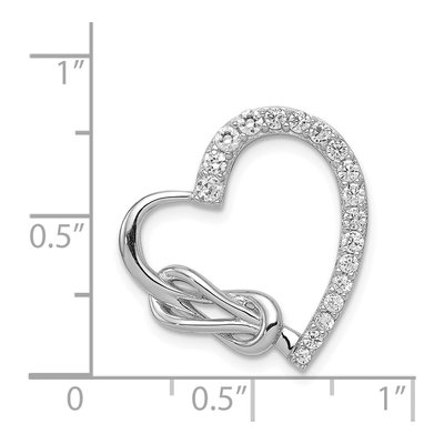 Sterling Silver CZ Heart Slide Pendant – view 4