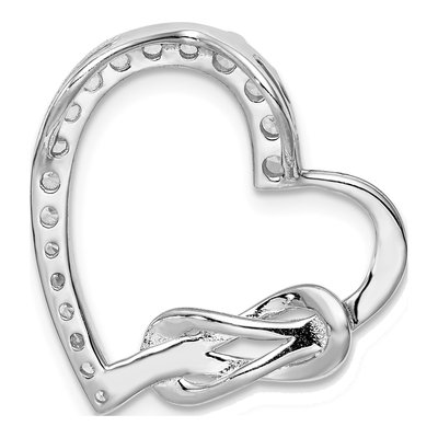 Sterling Silver CZ Heart Slide Pendant – view 5