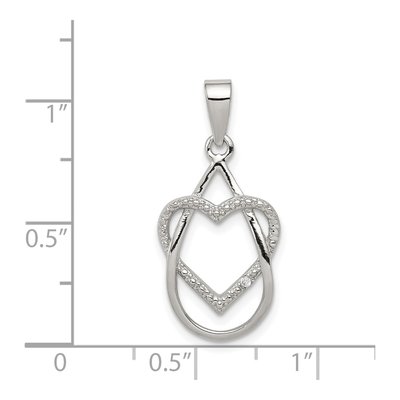 Sterling Silver CZ Heart Pendant – view 4