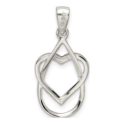 Sterling Silver CZ Heart Pendant – view 5