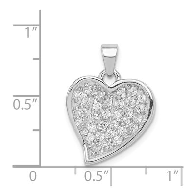 Sterling Silver CZ Heart Pendant – view 2