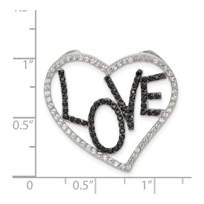Sterling Silver CZ Heart Slide Pendant – view 4