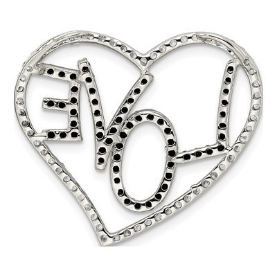 Sterling Silver CZ Heart Slide Pendant – view 5