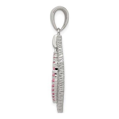 Sterling Silver CZ Hearts Pendant – view 3