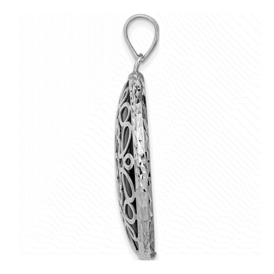 Sterling Silver Onyx Filigree Circle Pendant – view 3