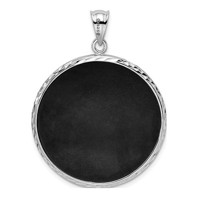Sterling Silver Onyx Filigree Circle Pendant – view 5